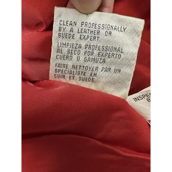 Vintage Neiman Marcus Women Small Blazer Red Leather 1 Button - Picture 11 of 11